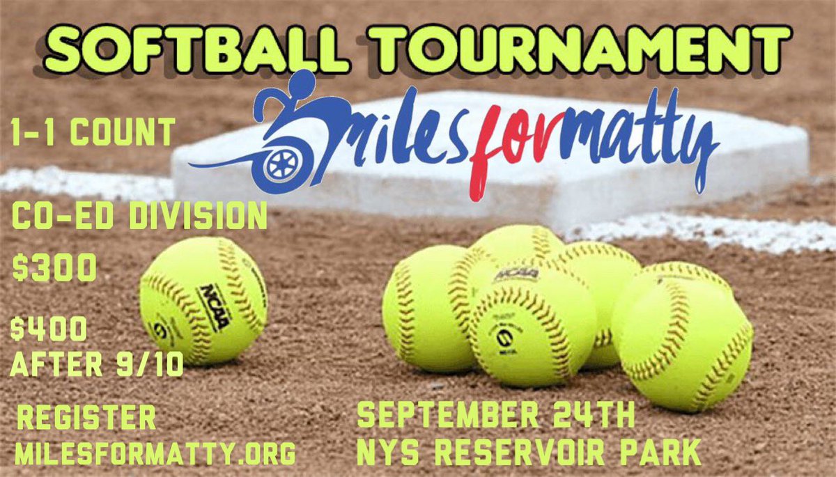 milesformatty's tweet photo. Co-ed Division for our 8th Annual Softball Tournament will be September 24th. Register at https://t.co/F1V2OlqyOk https://t.co/Je7LL9EjVm