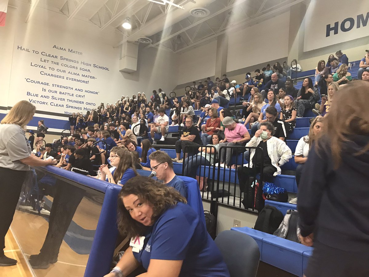 CoachDavies14's tweet photo. So many of @ClearSpringsHS came out to support us tonight!! Loved the support! Loved watching my team crush it tonight! Shoutout to @Hannah_Renfro_ for being the player of the game!! She killed it!! https://t.co/LmSdIdbKv7
