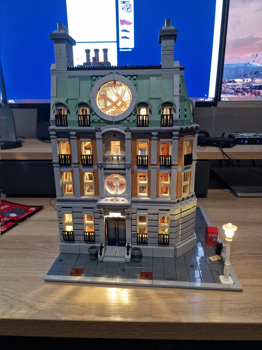 lifeinbrick's tweet photo. The Sanctum is installed and lit up 😊🤗 #lego90years #lego #legosanctum #legomodulars #legocity #legolighting https://t.co/ZsVrVzoQqS