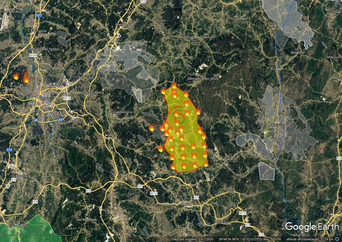 VOSTPT's tweet photo. ℹ️🔥 20AGO22 1H #IROurém, #Espite #Urqueira
Incêndio ativo
🗺️🟠Área de interesse 4100 ha (não necessariamente ardida), delineada com apoio nos pontos quentes #Firms🛰️ @NASAEarthData e @googleearth 🔥ℹ️
https://t.co/ExDoxiDP0H https://t.co/J86Xl0TvVq