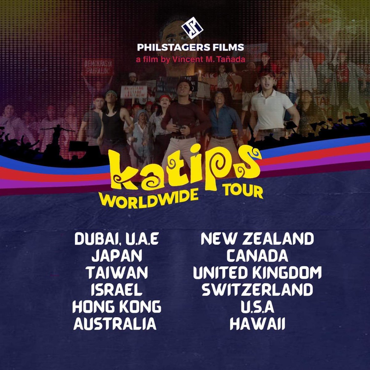 VinceTanada's tweet photo. #KatipsTheMovie International Screenings, countries to be visited revealed. https://t.co/jZGPLytOWu