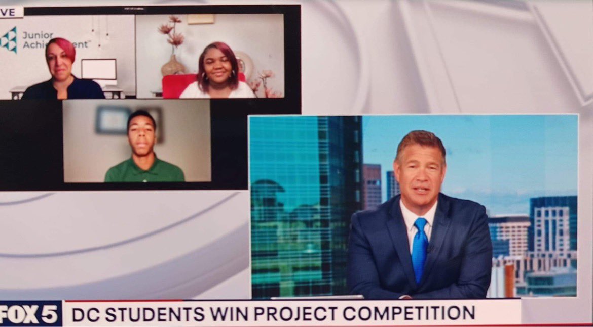 Congratulations to Frederick Douglass 11th grader, Kayla Ambris! Kayla did an outstanding job along with her team that won First Place for the Junior Achievement Entrepreneurship Summit. Featured this week by Fox 5 DC! Job Well Done 🎉 🎉🎉🎉