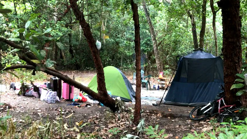 homeless_ngo's tweet photo. #Homeless Cairns teenagers and baby living in #Manunda bush as support service stretched thin >> https://t.co/VMsc1avGzM - A pile of dirty nappies and the sound of a crying baby led to the discovery of a teenage couple and their 1 yo child living in squalor in the Cairns scrub. https://t.co/GRpNboxec1
