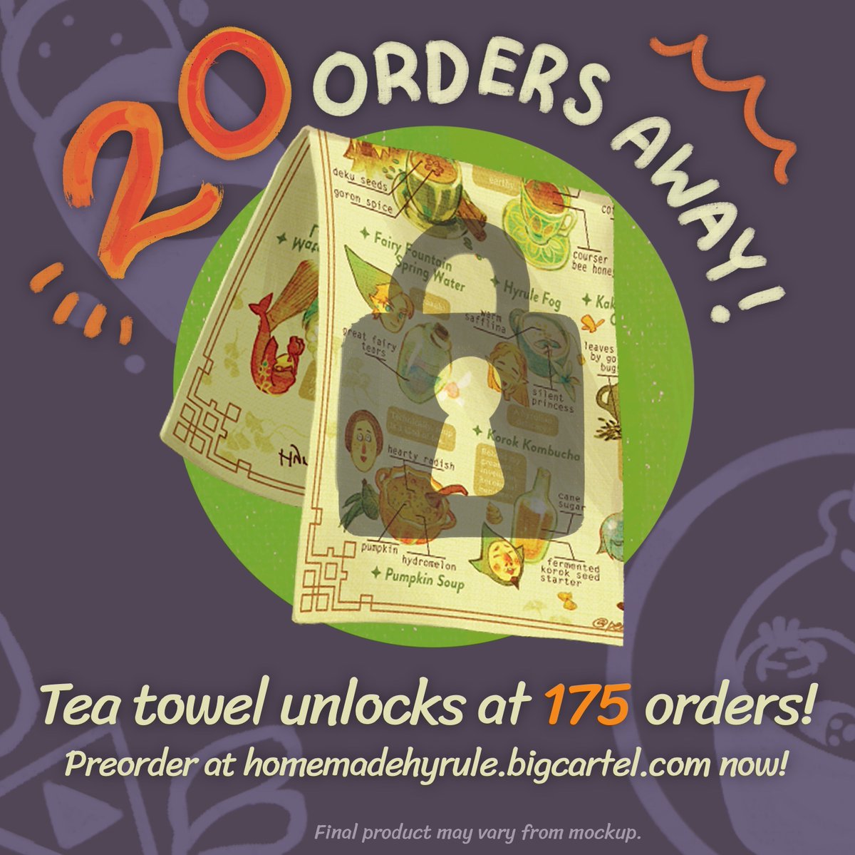 homemadehyrule's tweet photo. We are so close to our gorgeous tea towel stretch goal, illustrating all sorts of drinks found around Hyrule and beyond! Preorder your full bundle to be eligible for the goal NOW before sales close 8/21! 
#zeldatwt https://t.co/Vijk3nMyAH