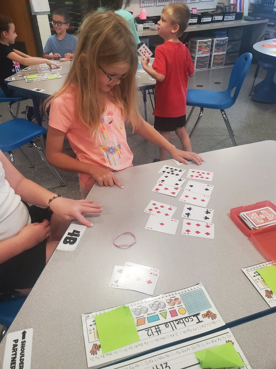 MrsPartridge2nd's tweet photo. Today we played a "Make Ten" math game. Partners take turns matching 1 or 2 cards to make 10. Once they run out of matches, they refill the 10 cards. https://t.co/XyDOOBVGNb
