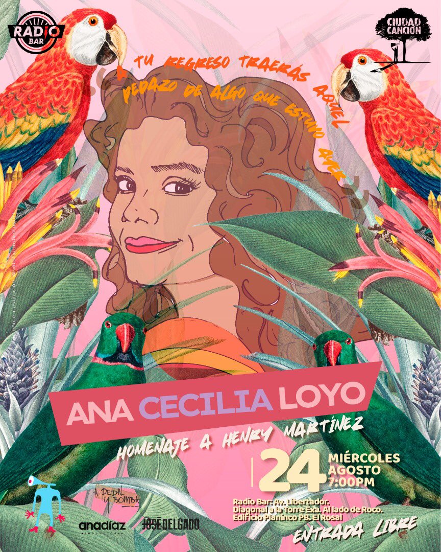 Qué vas a hacer el próximo miércoles? Te contamos que nuestra Atapaima cantautora <a href="/anacecilialoyo/">Ana Cecilia Loyo</a> se va a presentar en <a href="/CiudadCancion/">Ciudad Canción</a> ! Esto es en Radio Bar Ccs, a nivel del Rosal, sobre la Av. Libertador. Detalles en el afiche👇🏽. Allá nos vemos!!