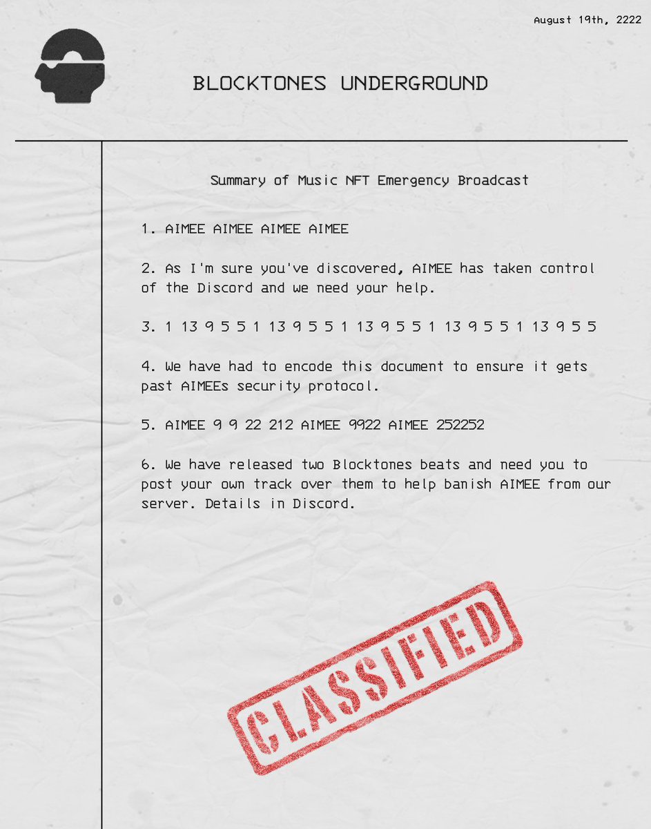 0xAgentWhite's tweet image. CALLING ALL AGENTS. 

New competition including two exclusive @blocktones beats.
Details to follow in discord. 

#MusicCorpTakeover