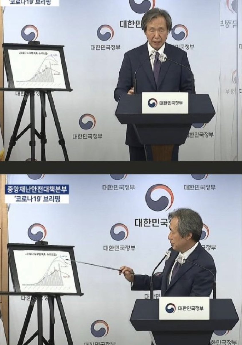 과학방역 한다던 것들 챠트 걸어 놓고 브리핑 하는 거 좀 봐라.. 질병청장은 잠수타고 나타나지도 않음..