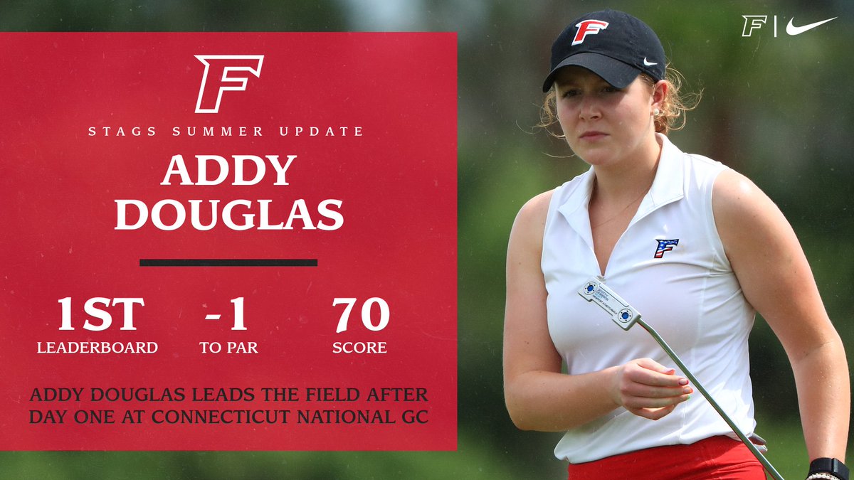 Addy Douglas will lead the field into tomorrow’s final round at Connecticut National Golf Course!

#StagsLead #SummerStags #WeAreStags 🤘⛳️