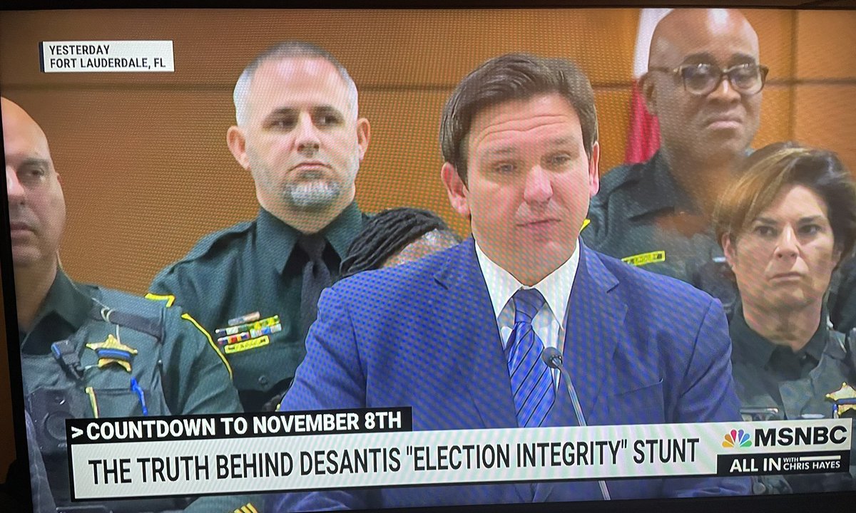 PoughYolonda's tweet photo. @GovRonDeSantis Creating a Police Force to hunt down 20 people who thought they were eligible to vote after incarceration. Charging them with a 3rd Degree Felony, and 5yrs in Prison for voting? You’re a DICTATOR destroying Lives, in so many areas! 😡 https://t.co/OfCHemaqsy