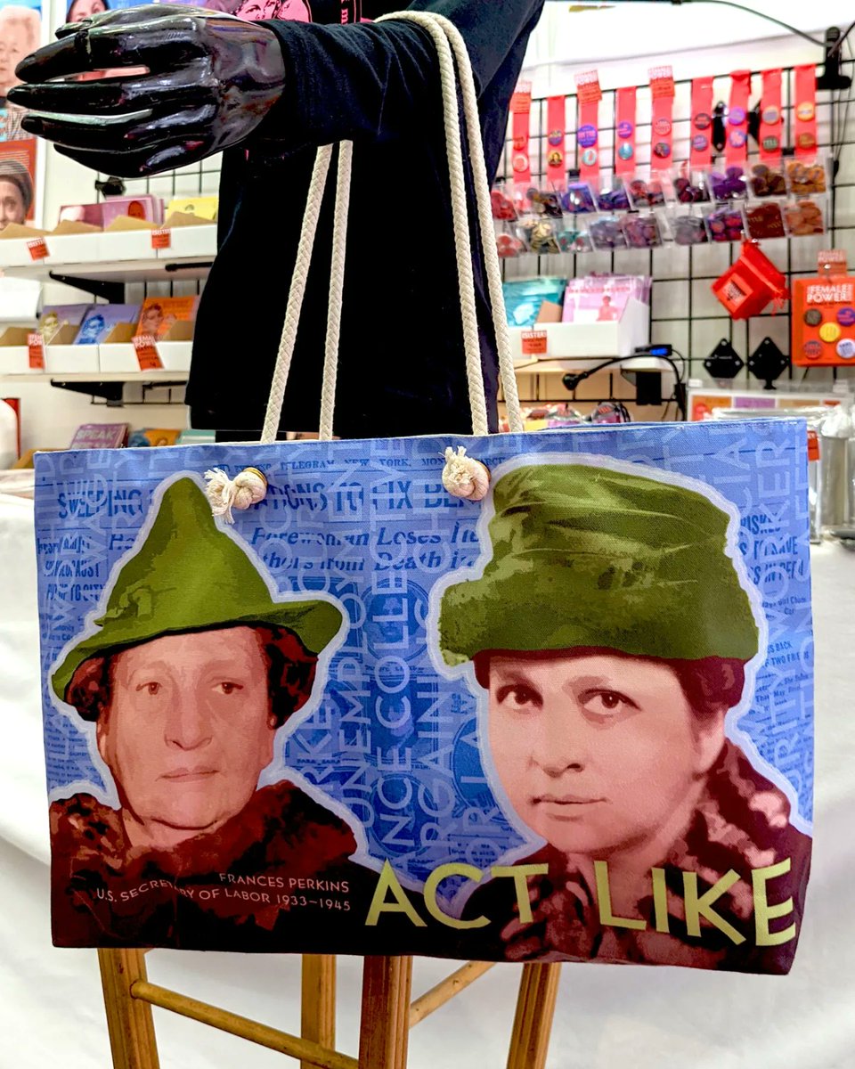 LedaBlackArtist's tweet photo. Working on a new design in the Female Power Project: Frances Perkins weekender tote. Four different hats! Would you buy this for $47 US? And the new KBJ (smaller) tote is now in my Etsy shop at https://t.co/dikTHWAj6G https://t.co/CEGKsdAT2y