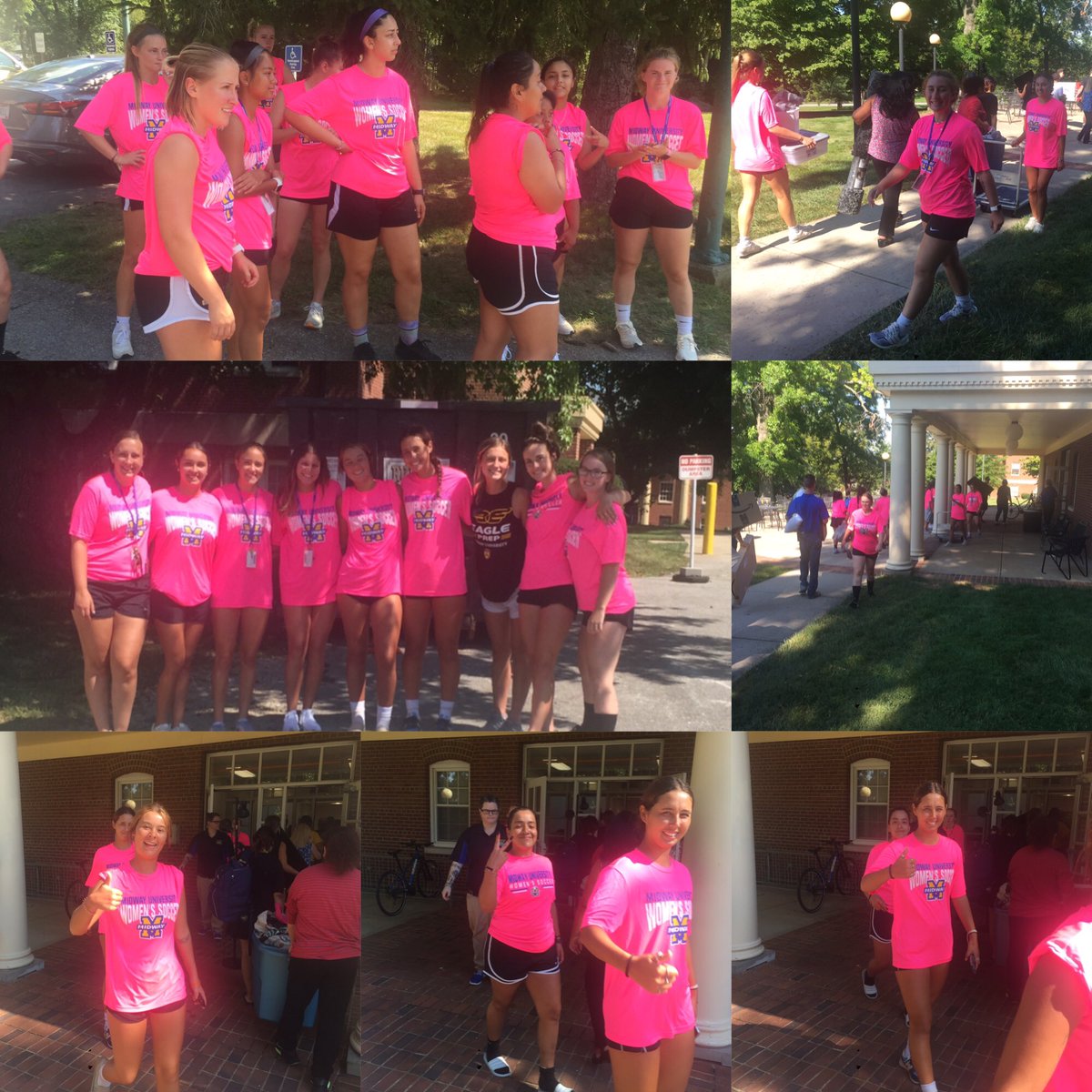 MidwayWSoccer's tweet photo. BIG THANKS to our Midway University Women’s Soccer team for helping move-in our New Students today. @GoMidwayEagles @MidwayUniv https://t.co/OkJxmfQTBM