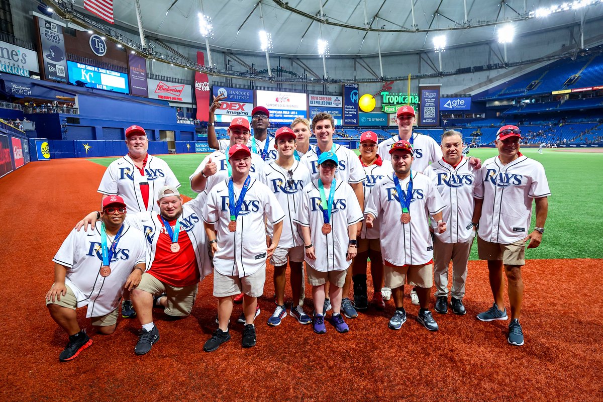 RaysBaseball's tweet photo. Congratulations to the Tampa Gladiators who recently represented Florida in the 2022 Special Olympics USA Games and won a Bronze Medal. 

They made history and are an example of what determination, courage, and the perseverance to overcome challenges is all about. https://t.co/vhcFfxcnWE
