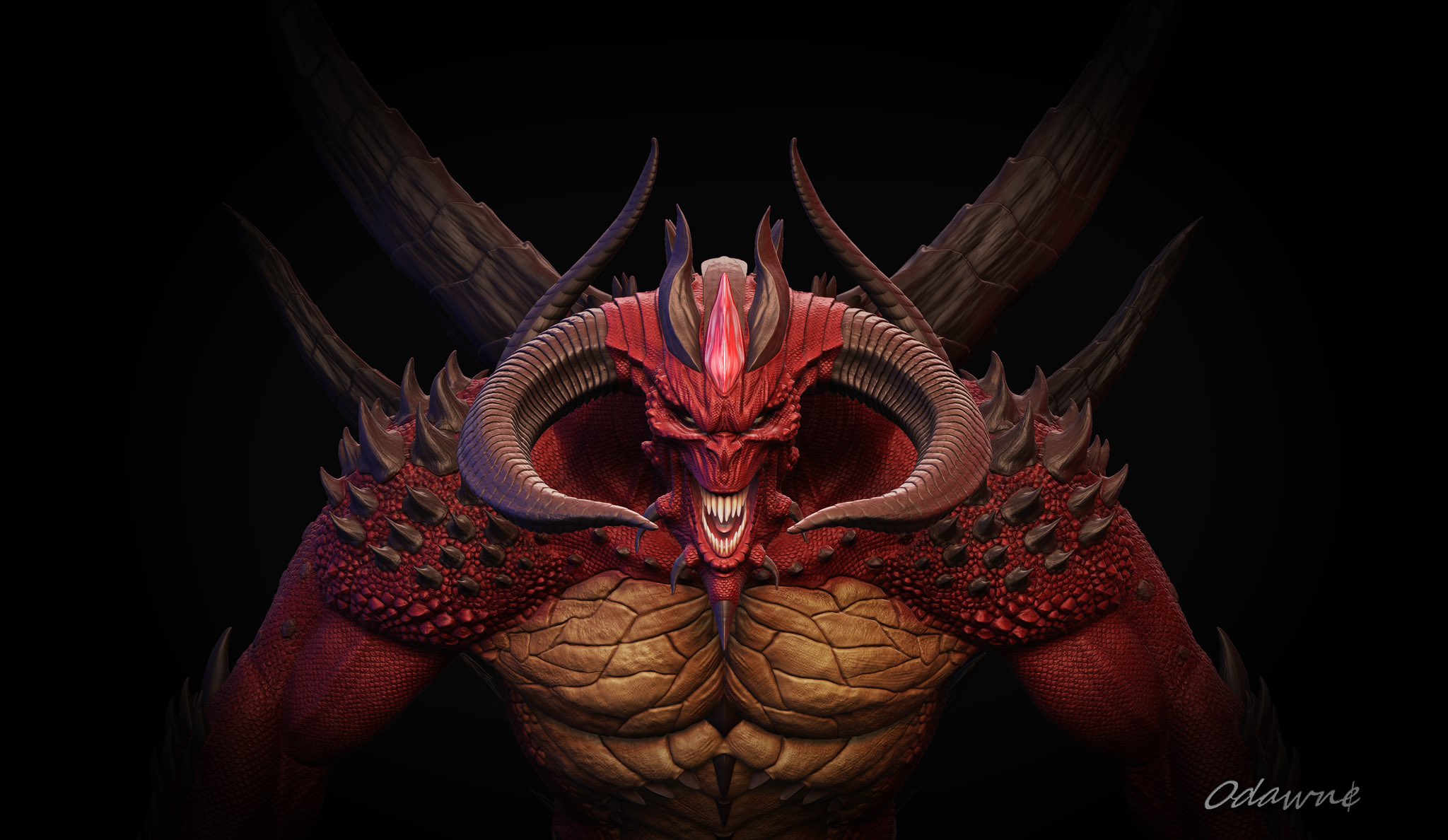 Odawn On Twitter High Poly Of Diablo Is Done Moving On Retopology odawn-on-twitter-high-poly-of-diablo-is-done-moving-on-retopology