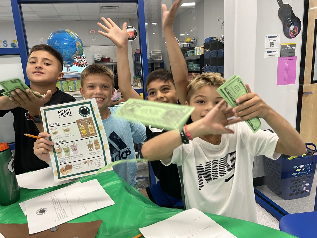 sjstaley77's tweet photo. Starbooks came to the Intermediate School today! We had a lot of fun with our book tasting, financial literacy, history of coffee, learning the science behind coffee, and enjoyed some tasty treats! A fun school-wide real world learning experience! #RaidersRise @SunnyvaleInt https://t.co/w2Ow0mIJto