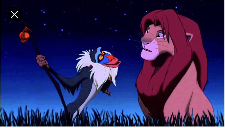SueB3's tweet photo. Simba: “Ow! Jeez—what was that for?”
Rafiki: “It doesn’t matter; it’s in the past!”
Simba: “Yeah, but it still hurts.”
Rafiki: “Oh yes, the past can hurt. But the way I see it, you can either run from it or learn from it.”
Rafiki: “Hah, you see!” https://t.co/lWhtA2ZeIr