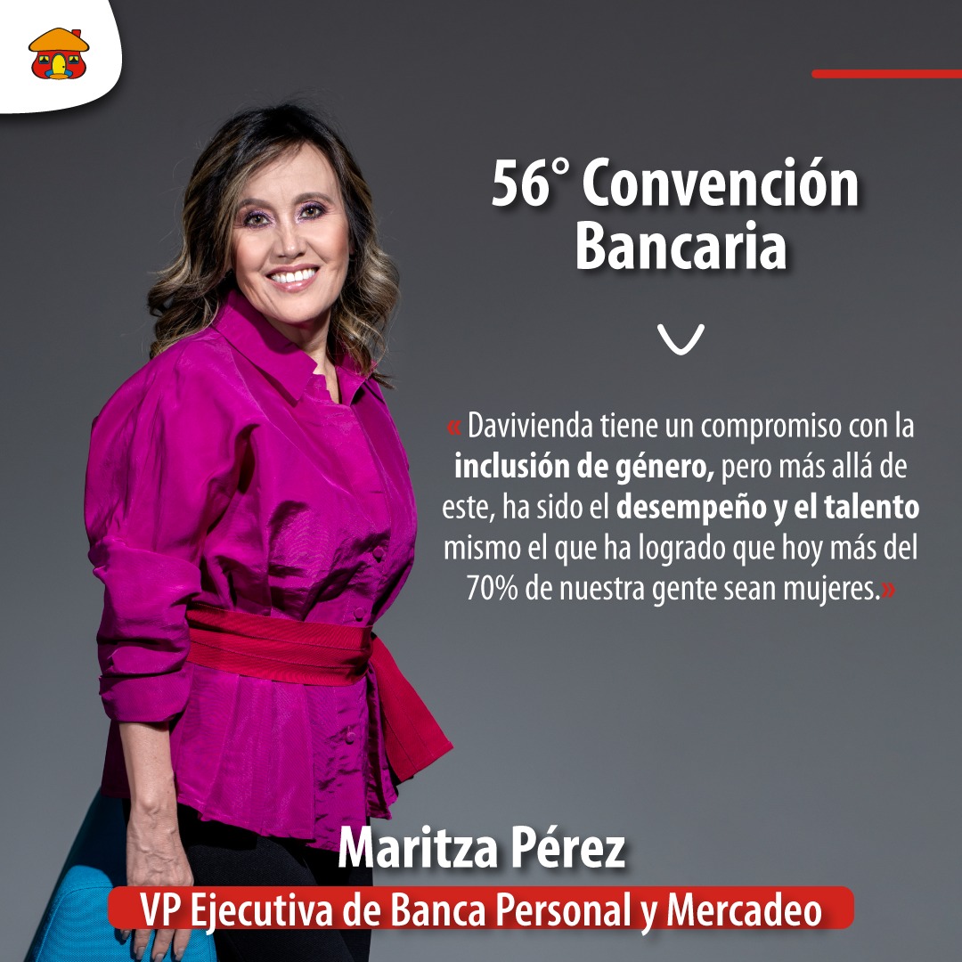 Davivienda's tweet photo. En el cubrimiento realizado por @ImpactoTIC y @ValoraAnalitik de la #ConvenciónBancaria, Maritza Pérez, VP Ejecutiva de Banca Personal y Mercadeo de Davivienda, abordó el tema de la inclusión de género y compartió algunos elementos femeninos que tiene Davivienda en su cultura. https://t.co/b5kj4pqP8Z