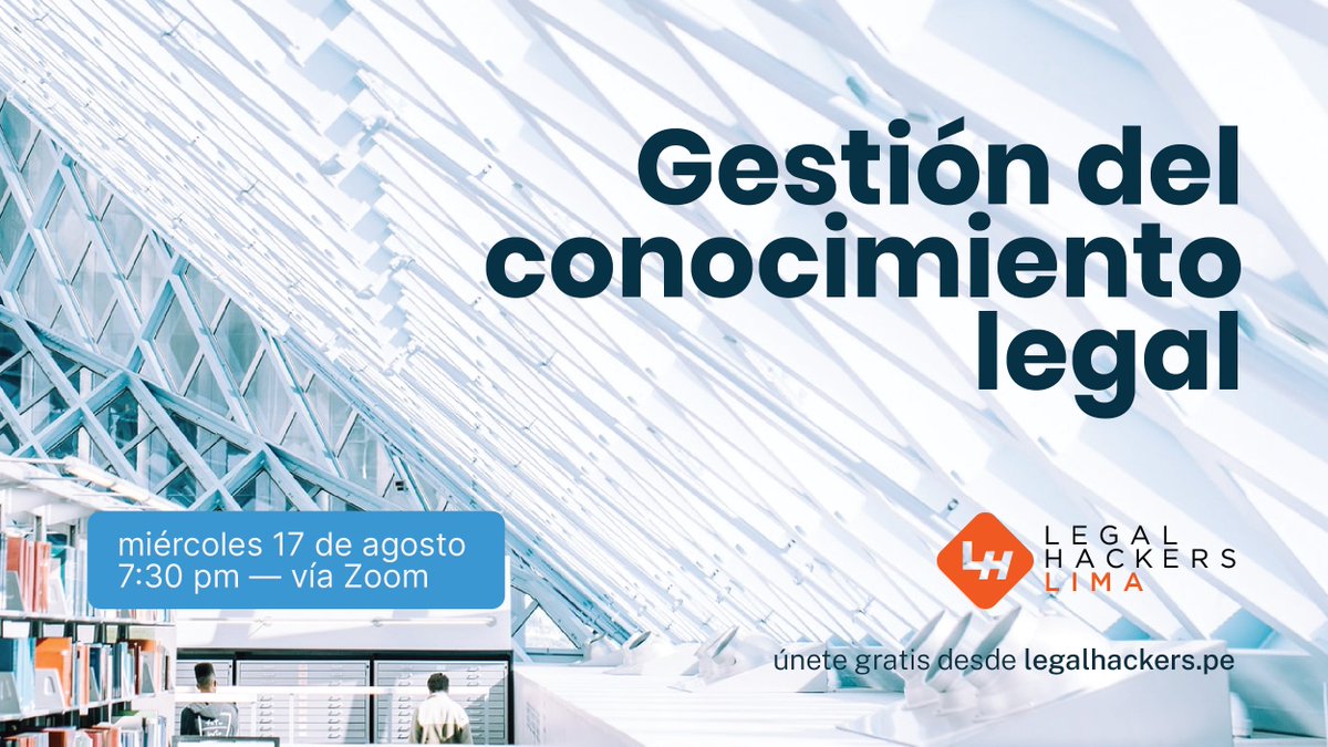 LegalHackersLim's tweet photo. Ya está publicado el video de nuestro último convesatorio sobre Gestión del Conocimiento Legal:

https://t.co/a7LQDwWyvW 

Únete a nuestra comunidad para participar de los siguientes eventos: https://t.co/TOeXx5i7IB https://t.co/MD1PRslc3y