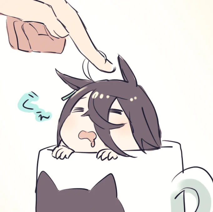 #夏休みはマンハッタンカフェのイラストが増えるらしいアイスコーヒーで涼んでください 