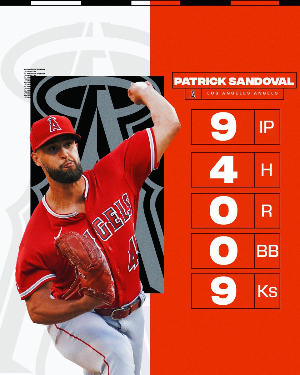 MLB's tweet photo. A 97-pitch GEM from Patrick Sandoval. 🔥 https://t.co/oRNKbPXWxE