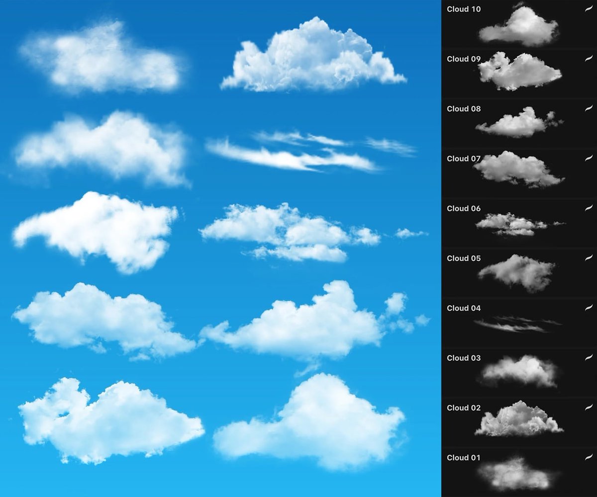 EVONOVAART's tweet photo. Free Realistic Cloudy stamps for Procreate 
#procreate #digitalart #procreatetutorial #brushes #procreatestamps
https://t.co/Kc5J6GZ7Pm https://t.co/xcCWEalhqp