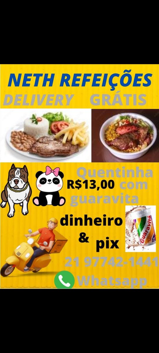Aparti de segunda feira começaremos com a melhor quentinha do barrio Boa noite gente , só pra vocês ficar ciente aí da nossa novidade , quem poder divulgar aí nos status e redes sociais só vai engrandecer o nosso trabalho. Agradecendo de já a compreensão de todos 😉💪🏼 🐶🏳️