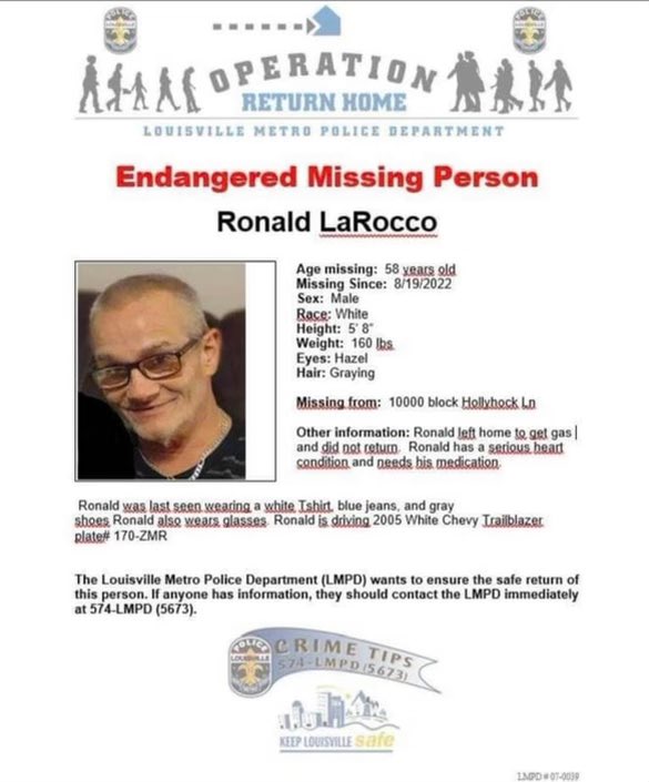 My Mom’s husband is missing, please keep an eye out