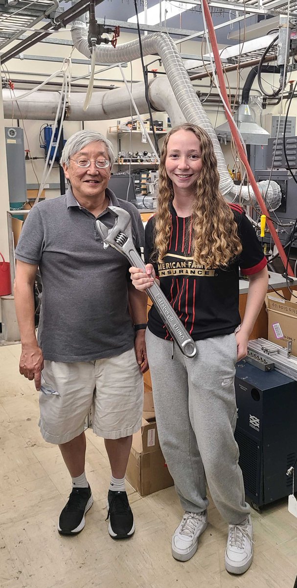 Today marked the end of Kyla's WAVE fellowship in our group. To celebrate, she took a picture with Mitchio and our most-prized wrench! We're proud of you <a href="/knhudson0/">Kyla Hudson</a> and we look forward to seeing all the cool science that you will continue to do.