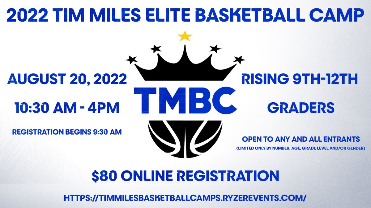 TimMilesBBCamps's tweet photo. Tomorrow is the day!!
Still unsure If you can make It? We will have walk-up spots available until filled. 
🏀Tim Miles Elite Basketball Camp🏀
Saturday, August 20 2022 | 10:30am-4:00pm
📍San Jose State University
Open to Any and All Entrants | 9-12th
https://t.co/laBcyM0bgs https://t.co/3tueXbgC06