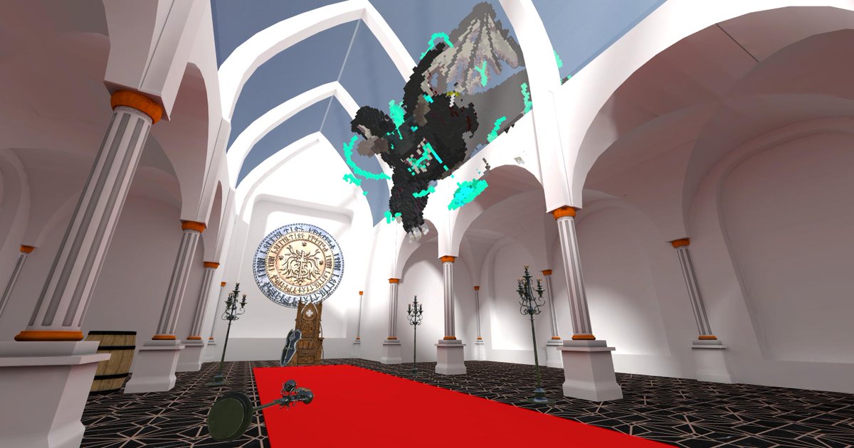 CMonoart's tweet photo. ⚠️WARNING⚠️
Acid Thunder Dragon appears in the throne room!

玉座の間にアシッドサンダードラゴンが出現しました！！！！！！🐉
※注意※ただのギャラリーです。

👑The Thron🪑
🌐https://t.co/07hAdvX5Oc 

@cybertribe_io #cybertribe https://t.co/kiDLt8Sp2k