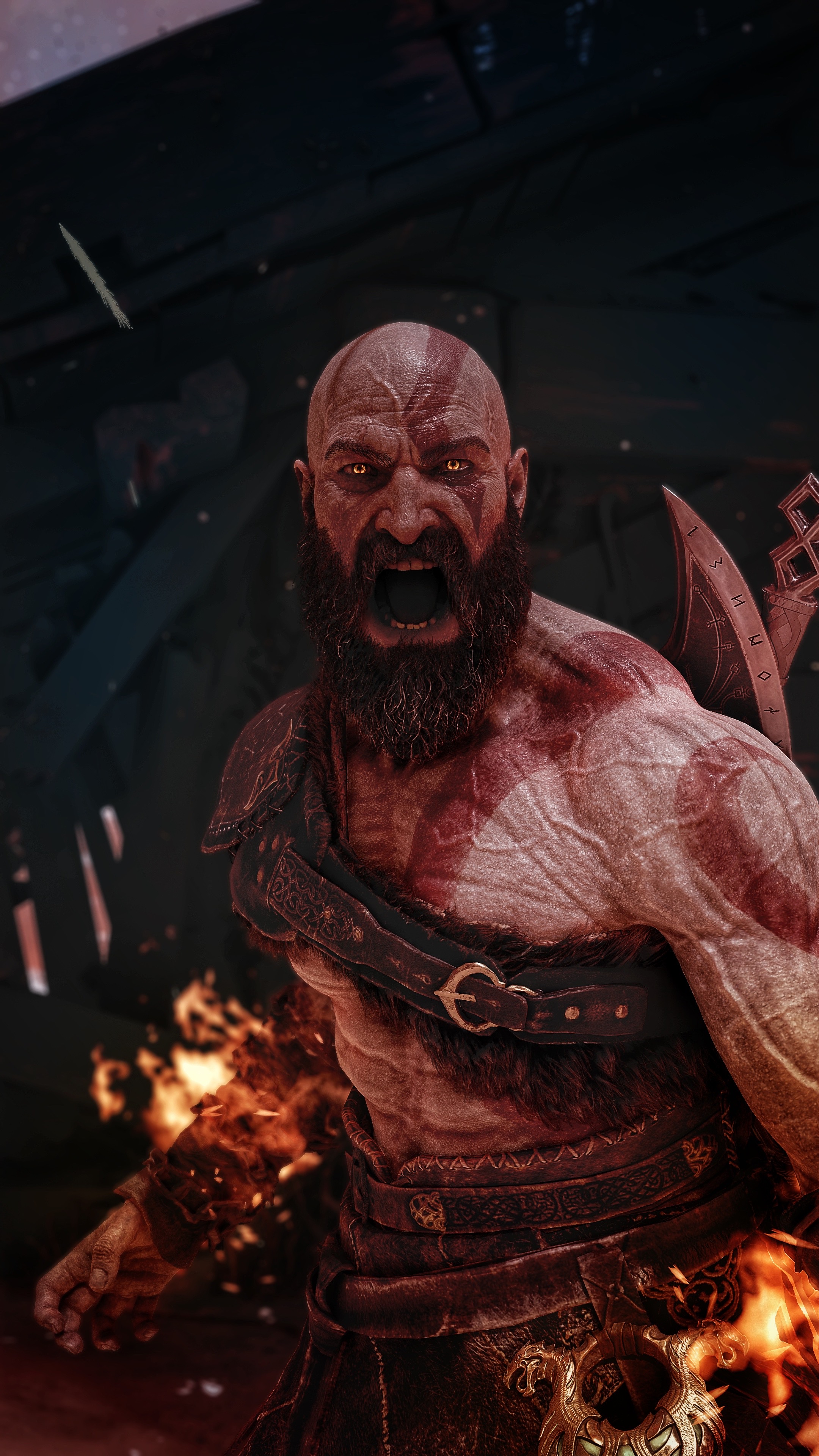 Santa Monica Studio God Of War Ragnarok While This Shot Only Focuses On Kratos Rage Gameonfocus S Work Showcases All Of The Emotions Throughout God Of War 18 While