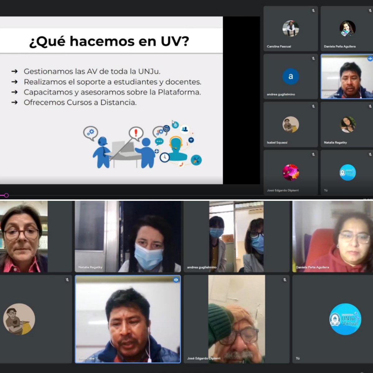 unjuvirtual's tweet photo. ⚠️ A través de #UNJuVirtual, #Médicos de #Jujuy y Buenos Aires dictarán el Curso de Educación Médica Continua para el Equipo de Salud en Pediatría de Jujuy, y ya se capacitaron en el uso de nuestra plataforma para las clases 2022/2023. Hoy cuentan con más de 600 inscriptos. https://t.co/puKO6pvoUj