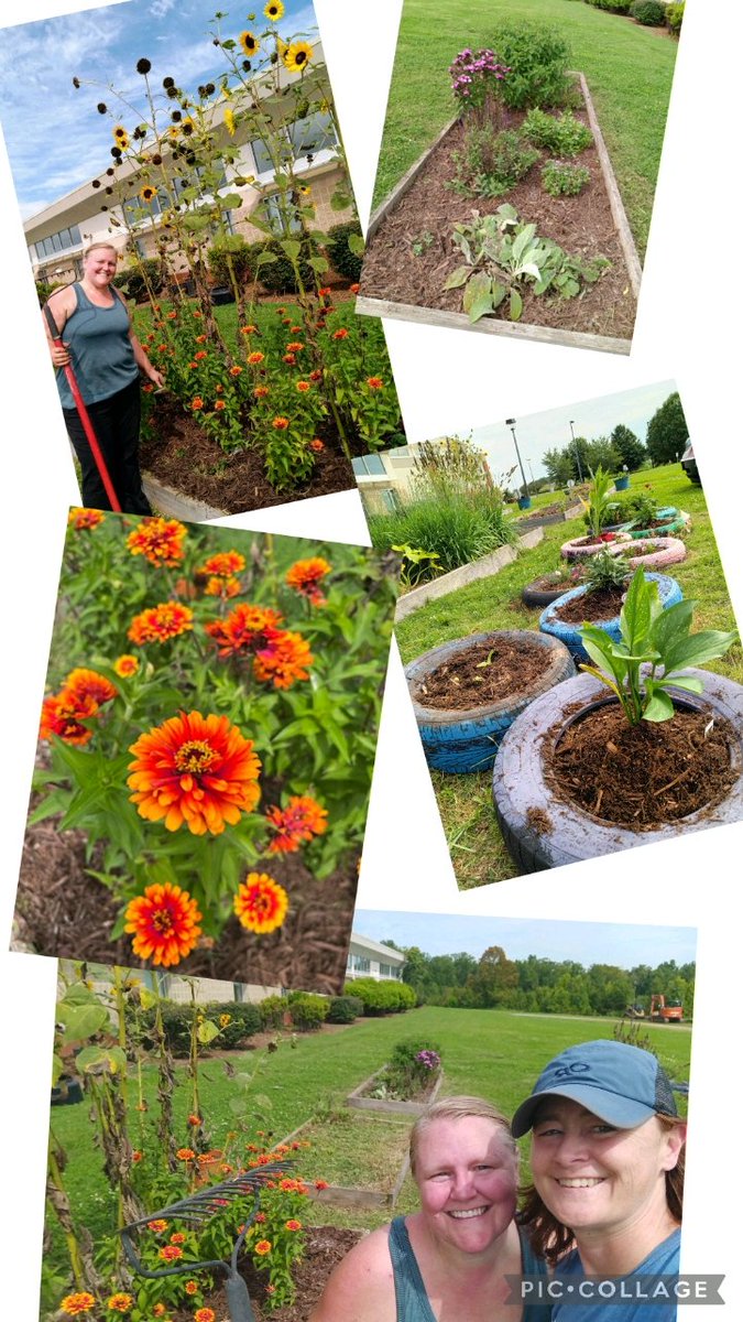 Sprucing up the garden in time for open house with a little help from my sister 💕 <a href="/ReedyForkEle/">Reedy Fork Elem.</a>