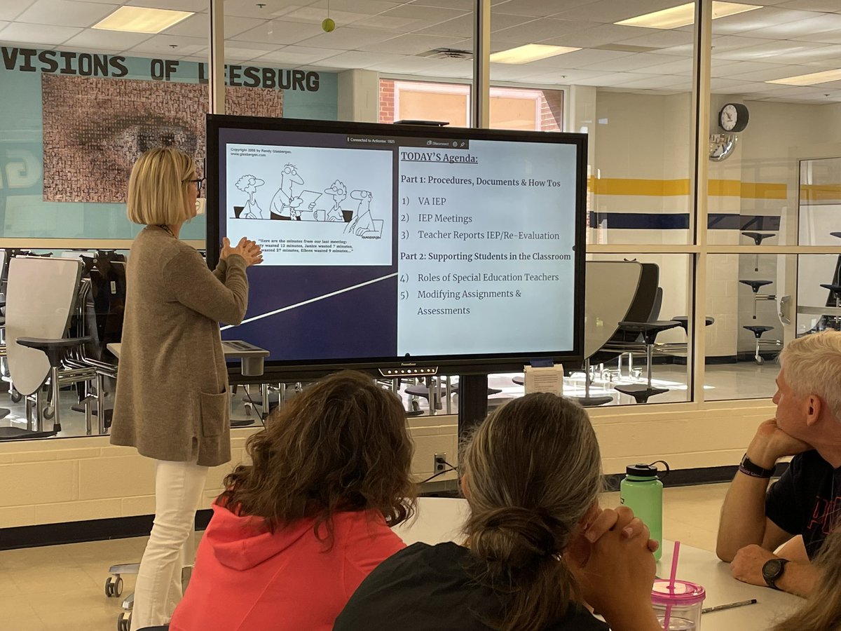 LCHS1954's tweet photo. Mrs. Goddard and Mrs. Cohen leading the learning for colleagues about IEP procedures and how to best support our students in the classroom. @LCPSOfficial #ByNameByNeed #ExemplaryStaff #OneLCPS https://t.co/zUhEr0F2bK