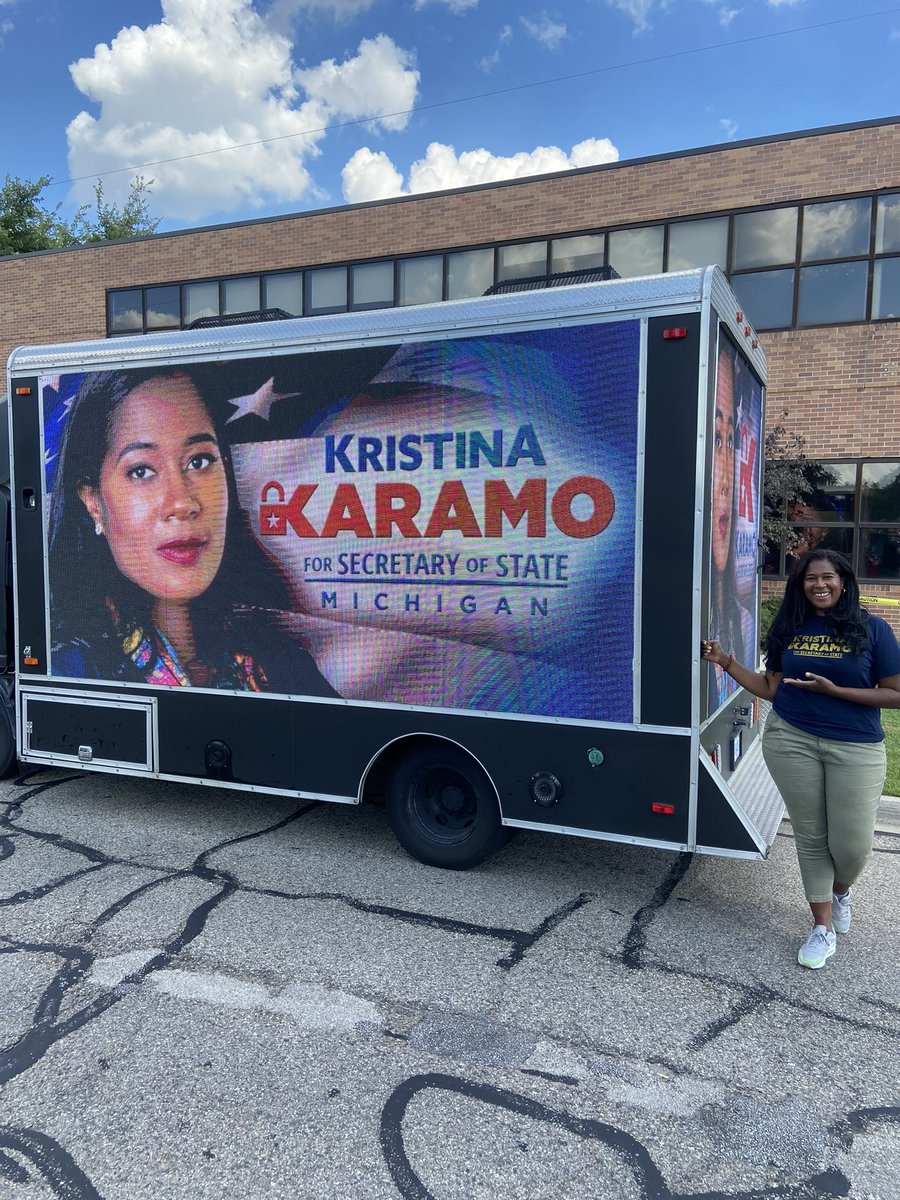 Day 1 of the annual Woodward Dream Cruise! The Karamo truck is in full swing.  Michiganders pay way too much at our Secretary of State branch offices. Service fees should be based on the cost of doing business, not funding government waste. #itaintpartisan