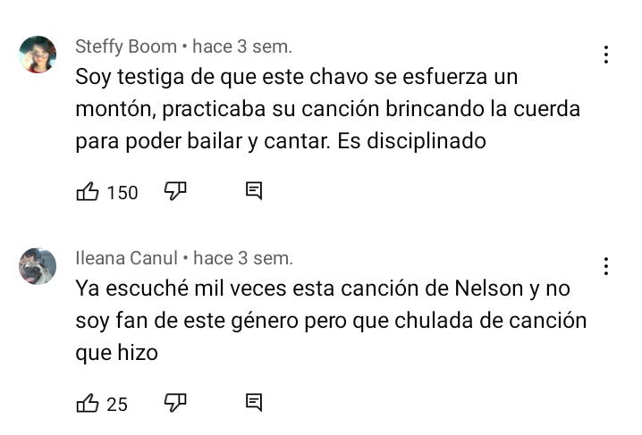 Comentarios de la presentación de 'A la antigüita', valorando el esfuerzo de Nelson al afrontar cada reto y saliendo de su zona de confort.

STREAM FOR NELSON