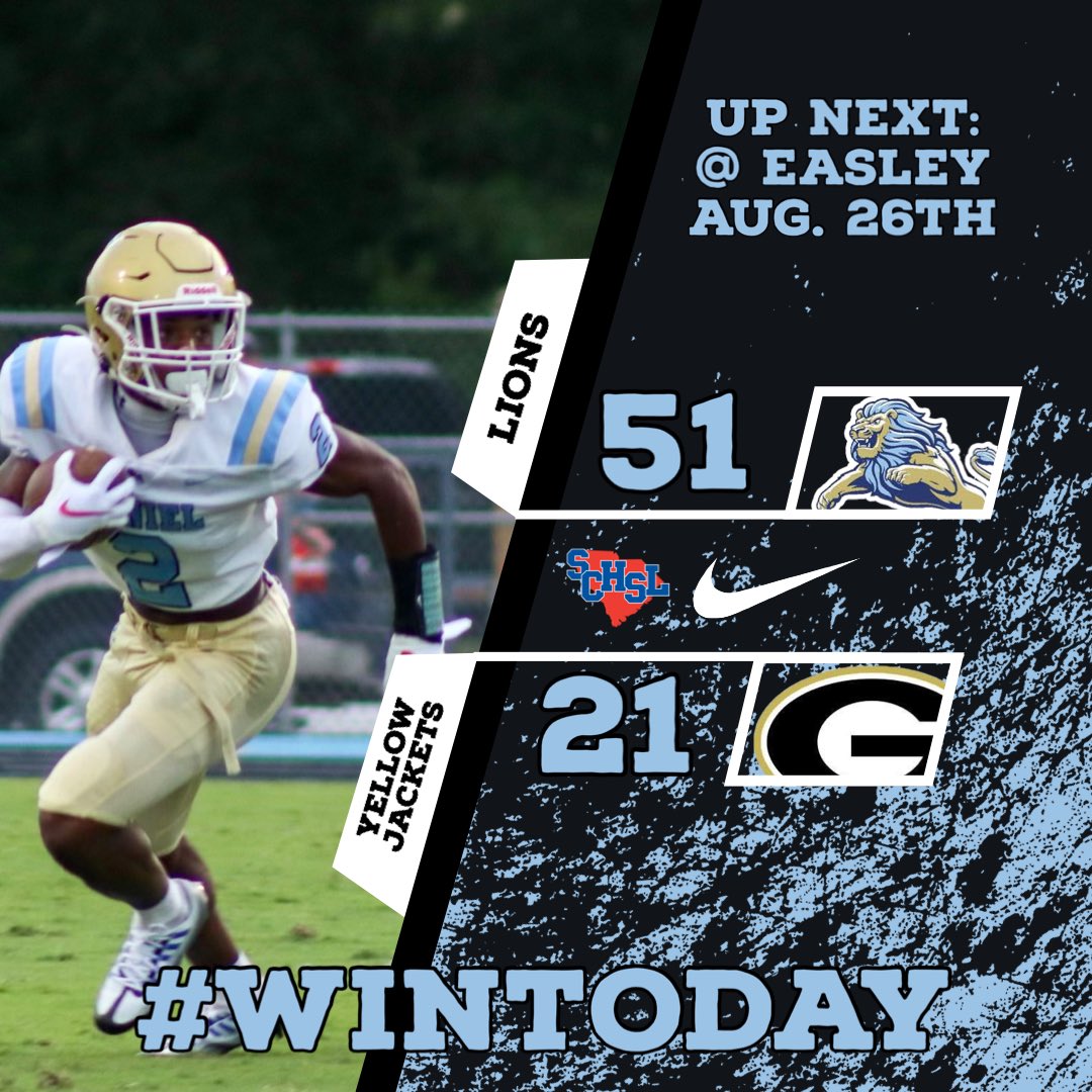 Your Lions open up the season 1-0 after tonight’s victory over Greer! Go Lions! #WinToday!