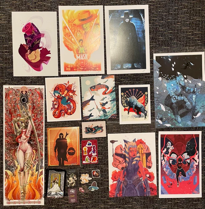 My haul from ECCC! So many amazing artists holy cow 😭❤️ 