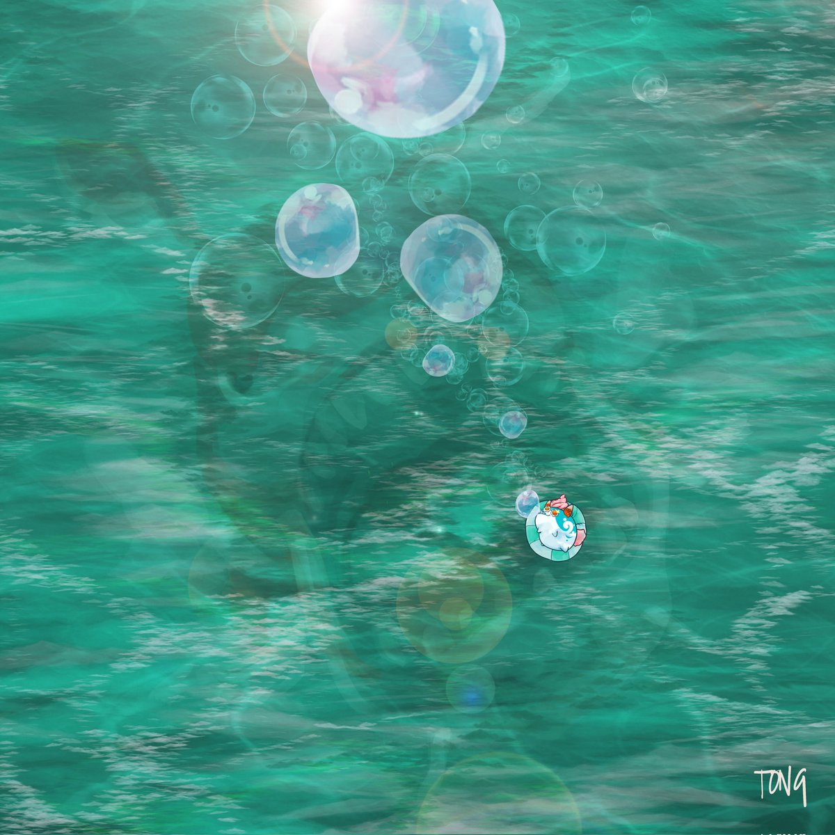 xTong21's tweet photo. Chillin' not expectin' any thrillin'..can somebody lend this little dude a hefty shield!

Here's my entry using First Wavy #11390642, hope I'm not too late. 😅
Had this concept from the very first time I read about this contest.

#AxieSummer 
@AxieInfinity 
@AxieArtGallery https://t.co/wC12VV4GCG