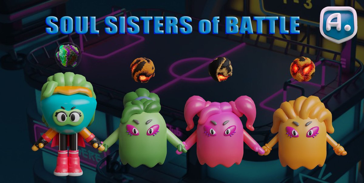 LethargusM's tweet photo. @futureversexyz @altstatemachine @flufworld 
First #AIFAAllStars team configured. Meet the #SoulSistersofBattle!
Armed with #ASMBrains and led by a SuperHeroine and backed up by Trainer &amp; Adventurer Hobbies...
@GiGivonDYOR @DeDhatCrankin https://t.co/49Udqg05fz