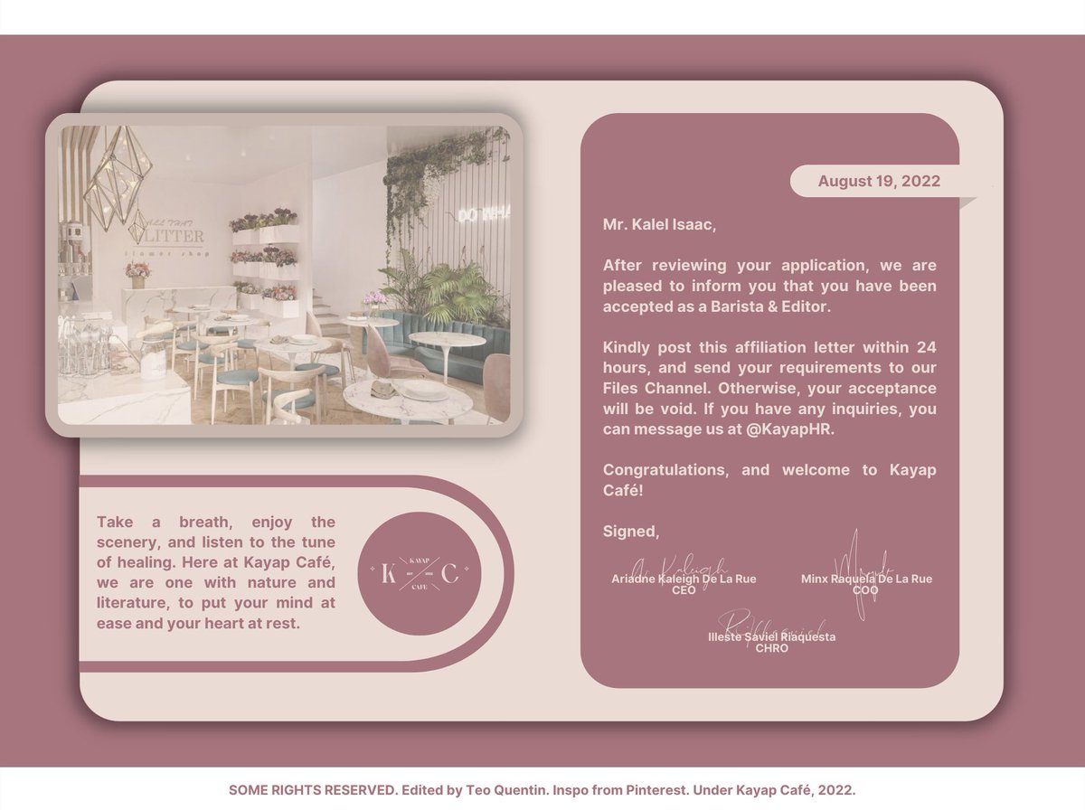 ㅤ 
     ⠀⠀      kalel ✰ sns update!
           affiliated with @KayapCafe
ㅤ