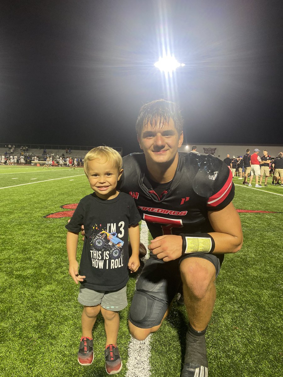 FelWaldock's tweet photo. When u coach girls soccer, you realize your son has never been around HS male role models until tonight! Theo witnessed his first HS football game &amp; was in HEAVEN! So proud of these boys! What a WILD FINISH!#WeAreLakota #FutureFirebird @darla_samuel @mbrankamp14 @MoneyMitchBold https://t.co/B4OyncSRpr