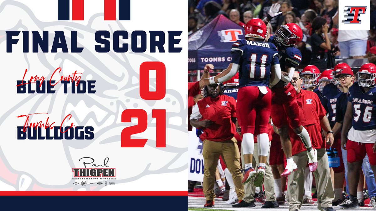 Dogs win 21-0 over Long County.

This final score update was brought to you by our good friends at Paul Thigpen Chevrolet Buick GMC 

#beadog

<a href="/TheBigGuyWJCL/">Frank Sulkowski WJCL</a>