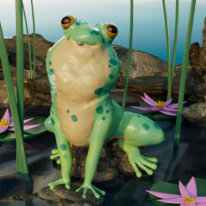 _memeline's tweet photo. never speed modeled something before. currently rendering the animation. looks very PS1. 

#3dmodeling #frog https://t.co/FbNgHGyjUH