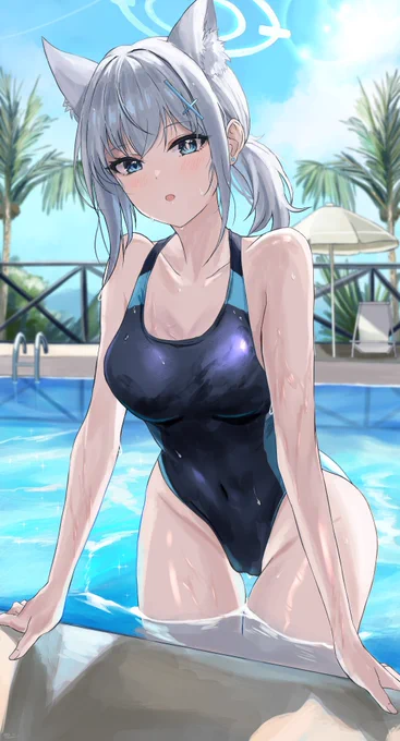 #夏休みはフォロワーさんが増えるお気に入りの水着シロコ 