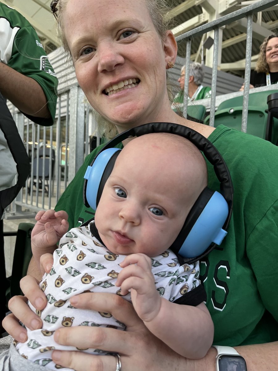 LaurieRNPhD's tweet photo. #ruffles chip nation #riderlive @sskroughriders first rider game sec 228 15 19 https://t.co/kf1rgvcBnm