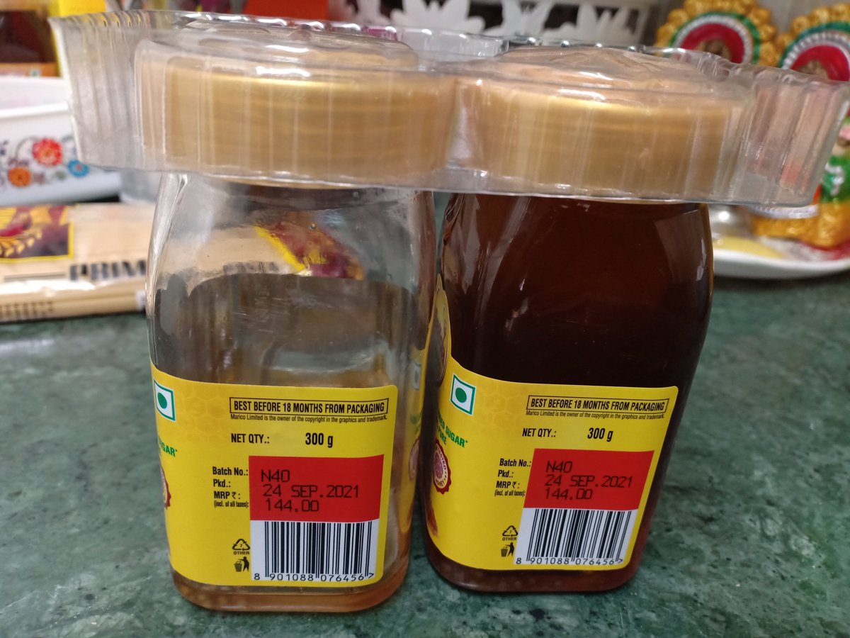 vikasarch27's tweet photo. @SaffolaHoney @fssaiindia @amazonIN Ordered Saffola honey from Amazon last month. Has expiry of Mar23 and already developed fungus inside an open and other sealed bottle. Amazon refused to return. What to do as consumer? News abt purity is paid gimmick. https://t.co/fmHoTJPy9x