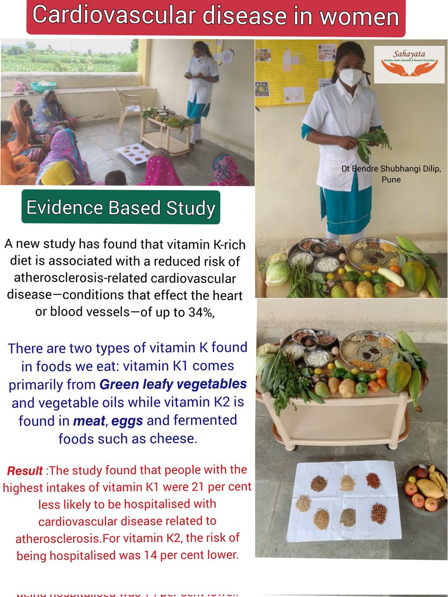 SahayataFounda2's tweet photo. Cardiovascular disease in women
study found that people with highest intakes of vitamin K1 were 21 per cent less hospitalised with cardiovascular disease related to atherosclerosis.
#evidencebasedstudy #vitaminkrichdiet #atherosclerosis #BendreShubhangiDilip #pune #sahayataforu https://t.co/itNzOOefvm