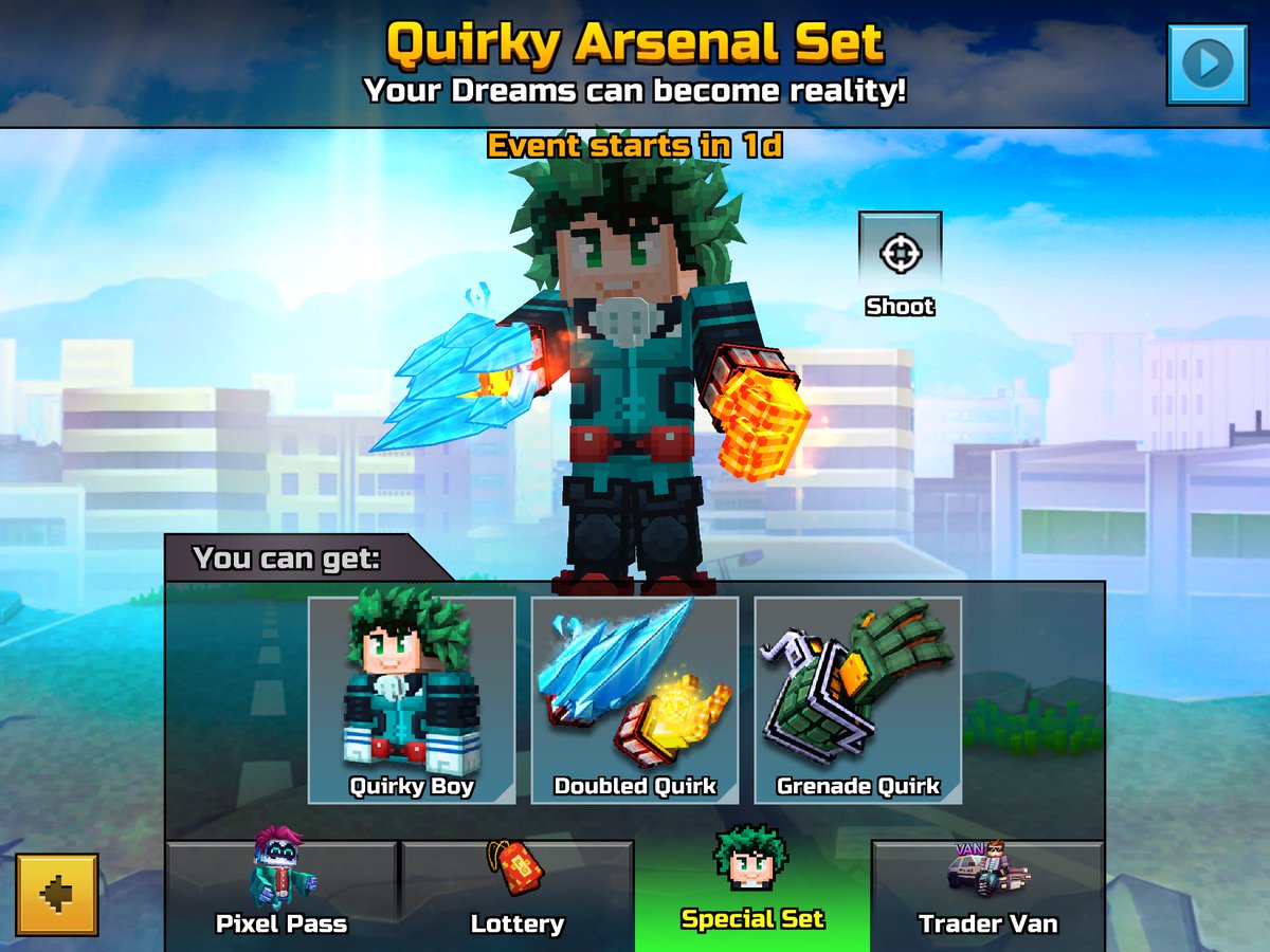 Comickazii's tweet photo. everyone shut the FUCK up about mha spoilers and check out this new set in pixel gun 3D https://t.co/4YqtitGX0o