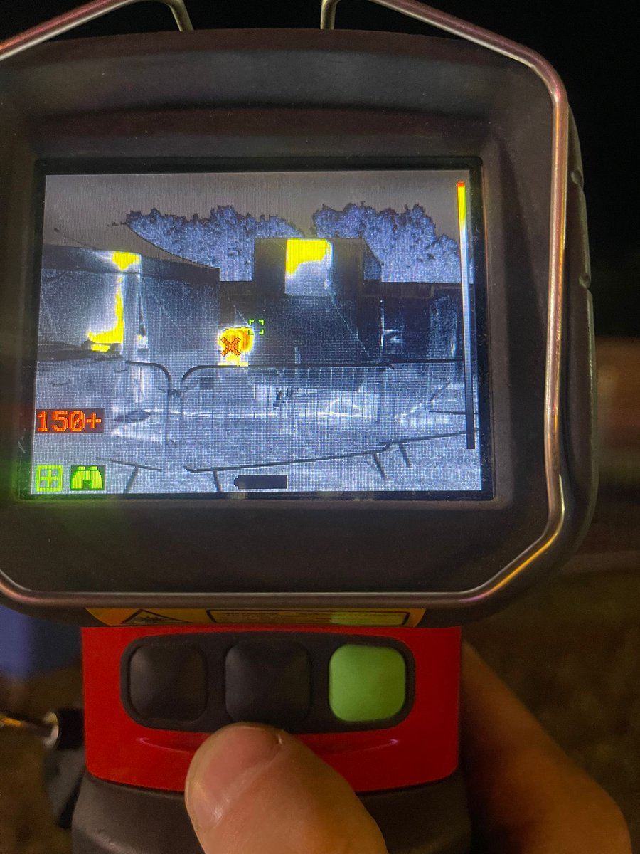 firerescueuk's tweet photo. A photograph of one of our TIC's (Thermal Image Cameras) whilst conducting a safety patrol last night. We located a BBQ that had been left by a trader for the night. Made safe by our crews to negate any fire risk. #firesafety #fire #firerescue #event #festival #summer #burgeroff https://t.co/rVNAJFpLs6